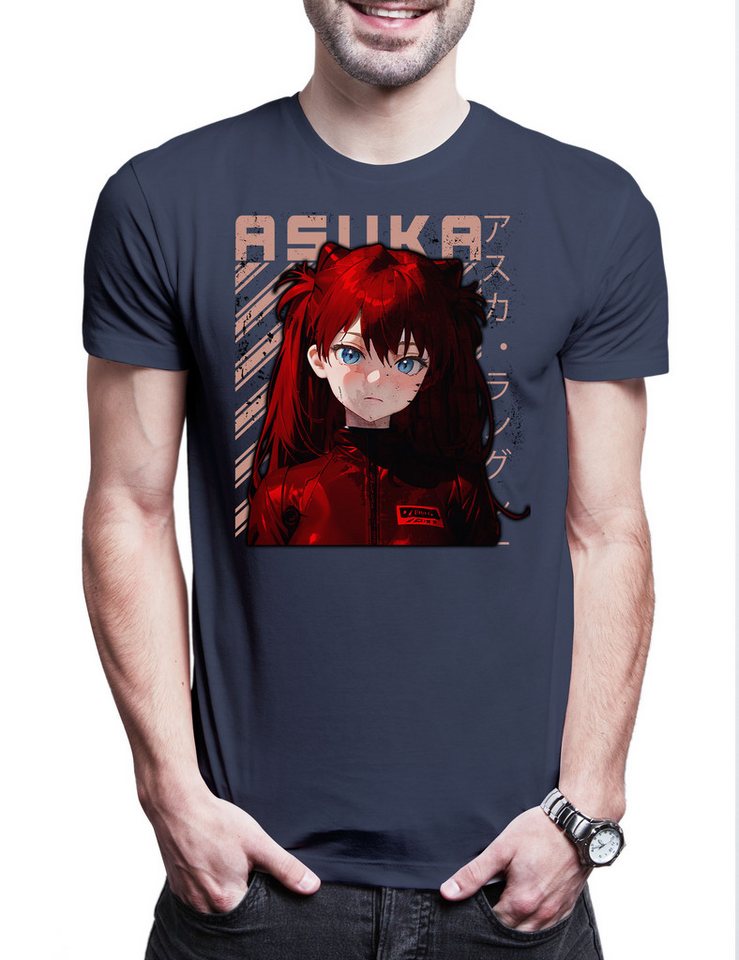 Urban Backwoods Print-Shirt A Anime Girl Herren T-Shirt Genesis Nerv Neon Gendo Evangelion Asuka (1-tlg) Shinji Ikari Logo Angels von Urban Backwoods