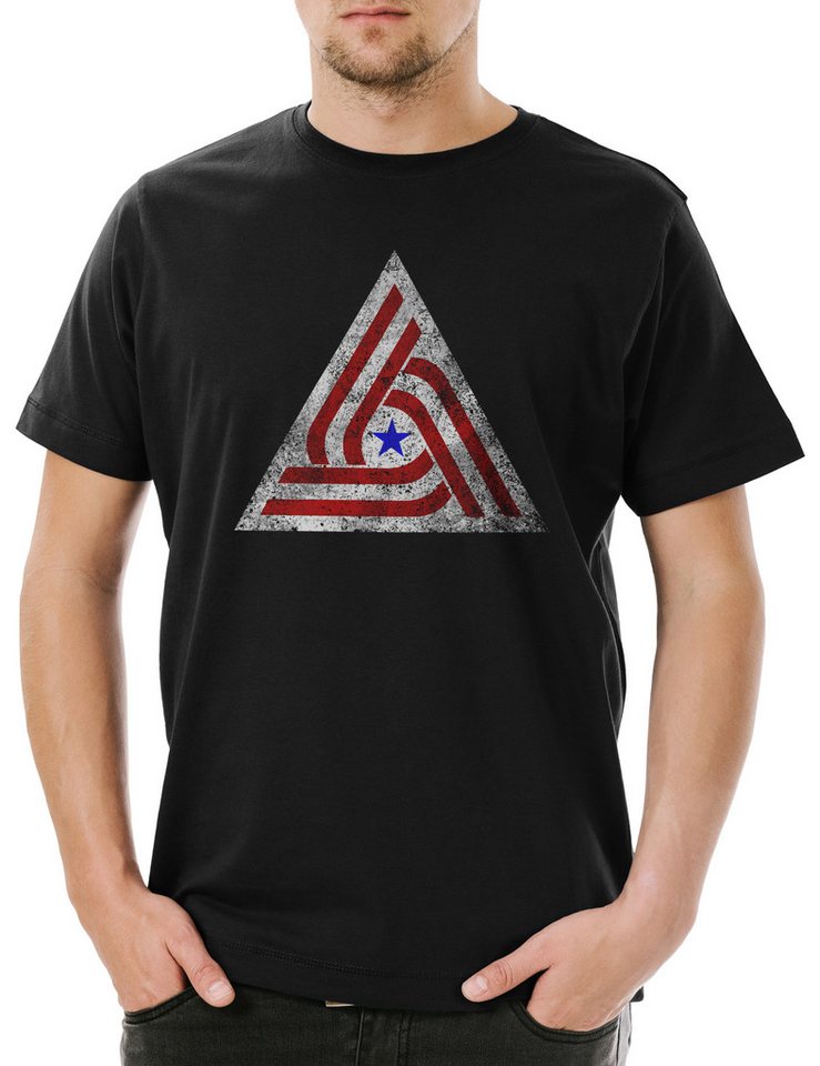 Urban Backwoods Print-Shirt Aliens Tri Centennial Flag Patch Herren T-Shirt Xenomorph Alien Corp (1-tlg) Ripley Prometheus Facehugger Nostromo von Urban Backwoods