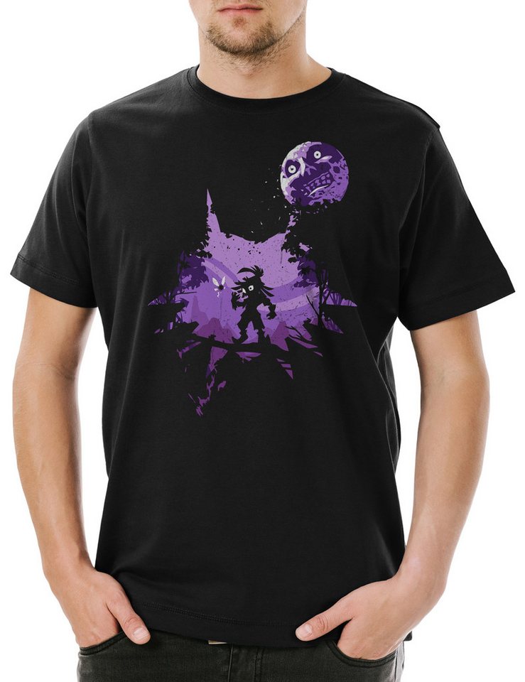 Urban Backwoods Print-Shirt Anime Mask Herren T-Shirt Majora Horror Kid Zelda Game Fantasy Kult (1-tlg) Legend Link nerd Gamer von Urban Backwoods