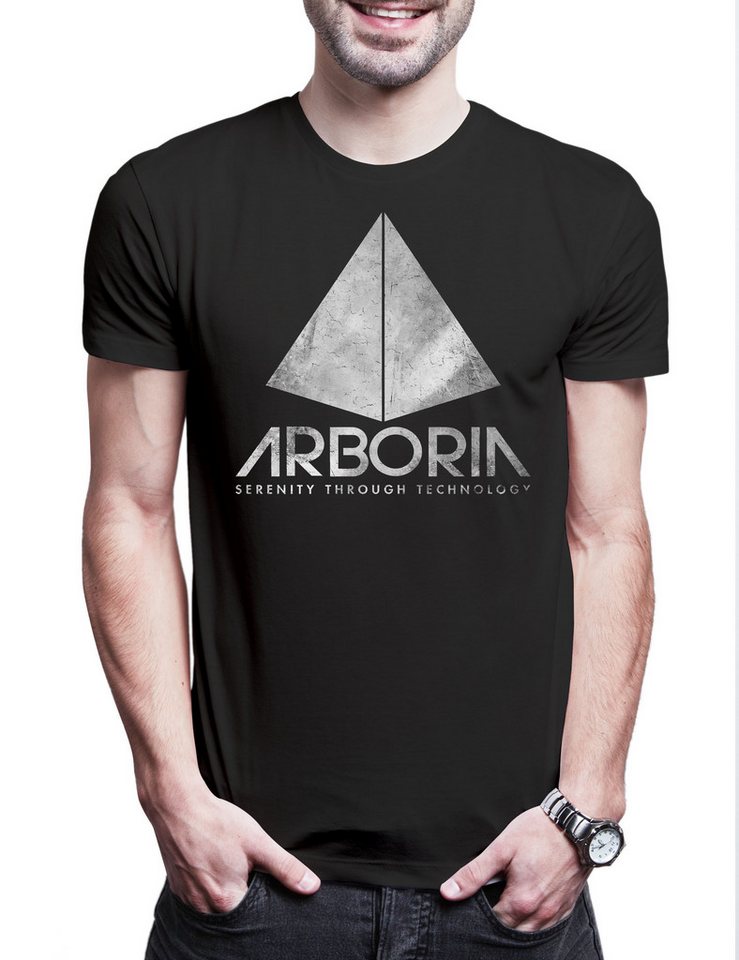 Urban Backwoods Print-Shirt Arboria Institute Herren T-Shirt Beyond Panos Cosmatos The Black (1-tlg) Sci-Fi Rainbow Elena 80s von Urban Backwoods
