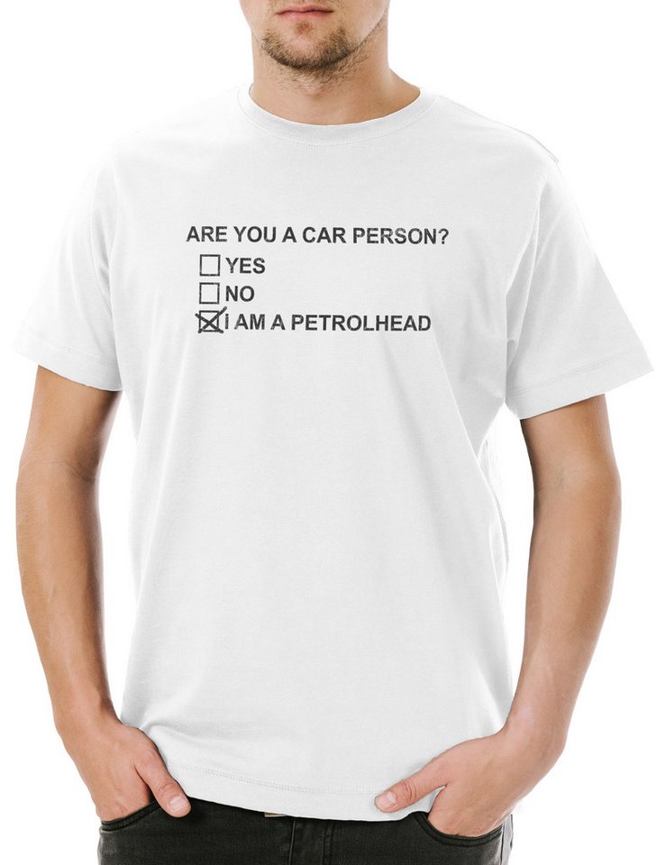 Urban Backwoods Print-Shirt Are You A Car Person Herren T-Shirt Race Racing Car Auto Driver Racer (1-tlg) Biker Petrol Head Fun von Urban Backwoods
