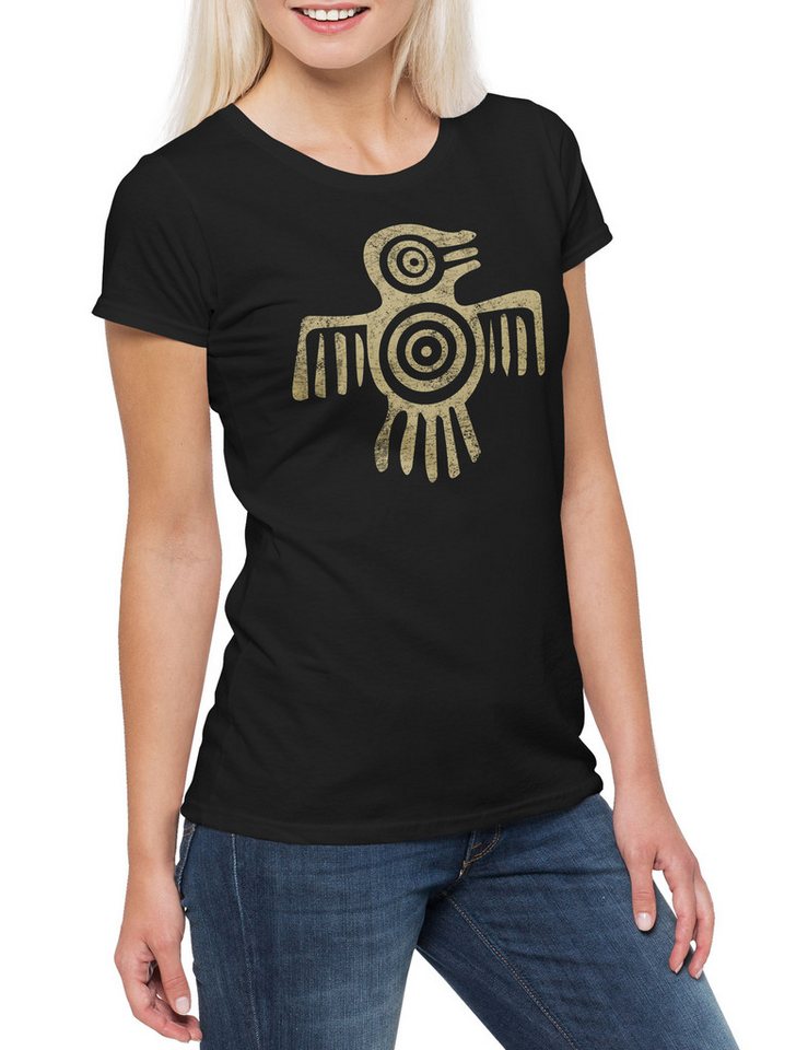 Urban Backwoods Print-Shirt Aztec Bird II Damen T-Shirt Native Indian American Azteken Sign Maya (1-tlg) Zeichen Mayans Montezuma USA von Urban Backwoods