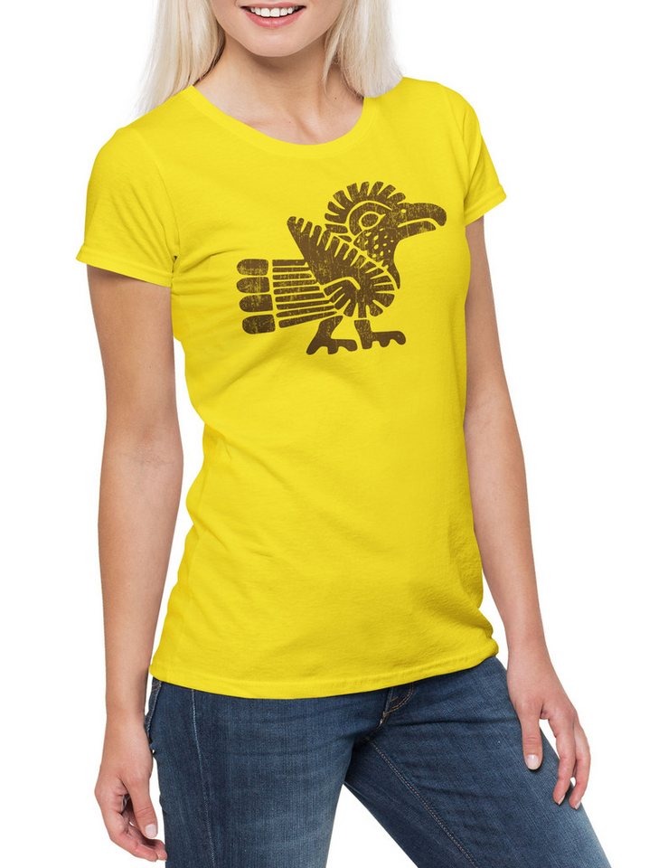 Urban Backwoods Print-Shirt Aztec Bird III Damen T-Shirt Aztecs Azteken Inka Maya Mayans Mayas (1-tlg) Tattoo Atzteken Empire von Urban Backwoods