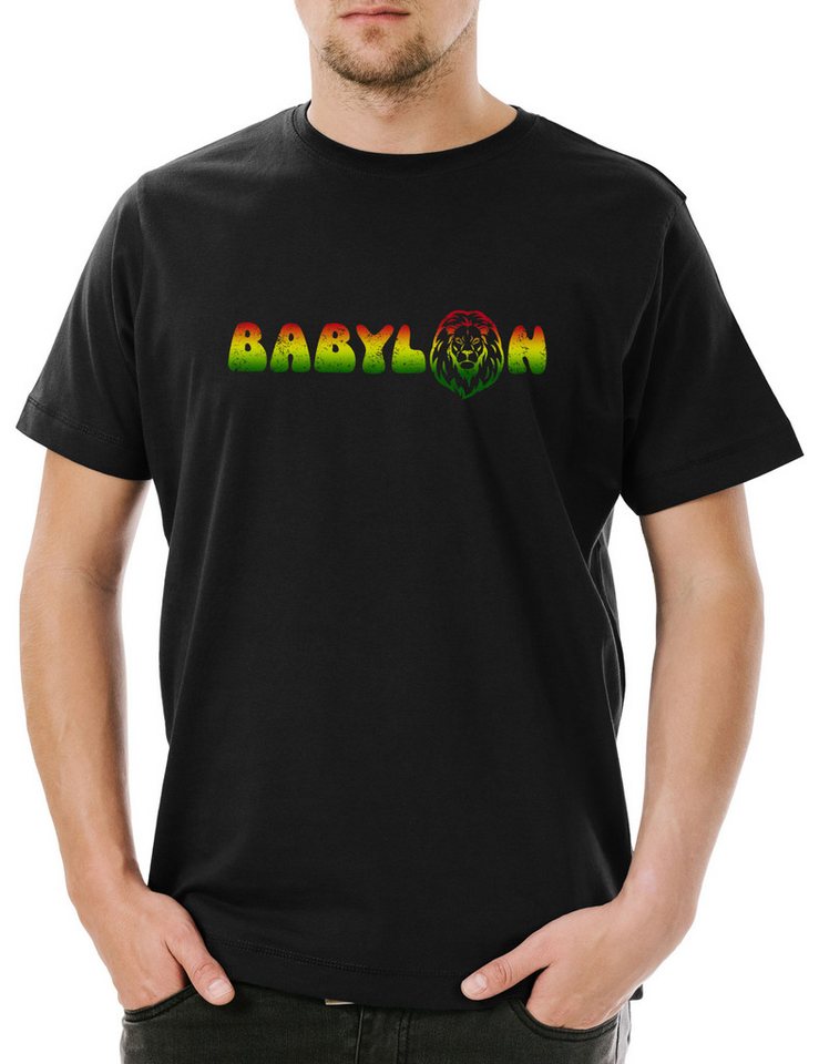 Urban Backwoods Print-Shirt Babylon I Herren T-Shirt Zion Music Jah Babylon Musik Babylon Irie (1-tlg) Reggae Marley Jah Jamaika von Urban Backwoods