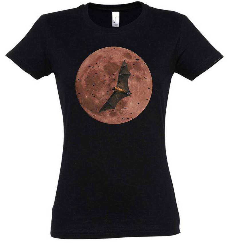 Urban Backwoods Print-Shirt Bat Moon Damen T-Shirt Fledermaus Mond Gothiv Vampire Vampir Vollmond (1-tlg) Luna Halloween Horror Verkleidung von Urban Backwoods