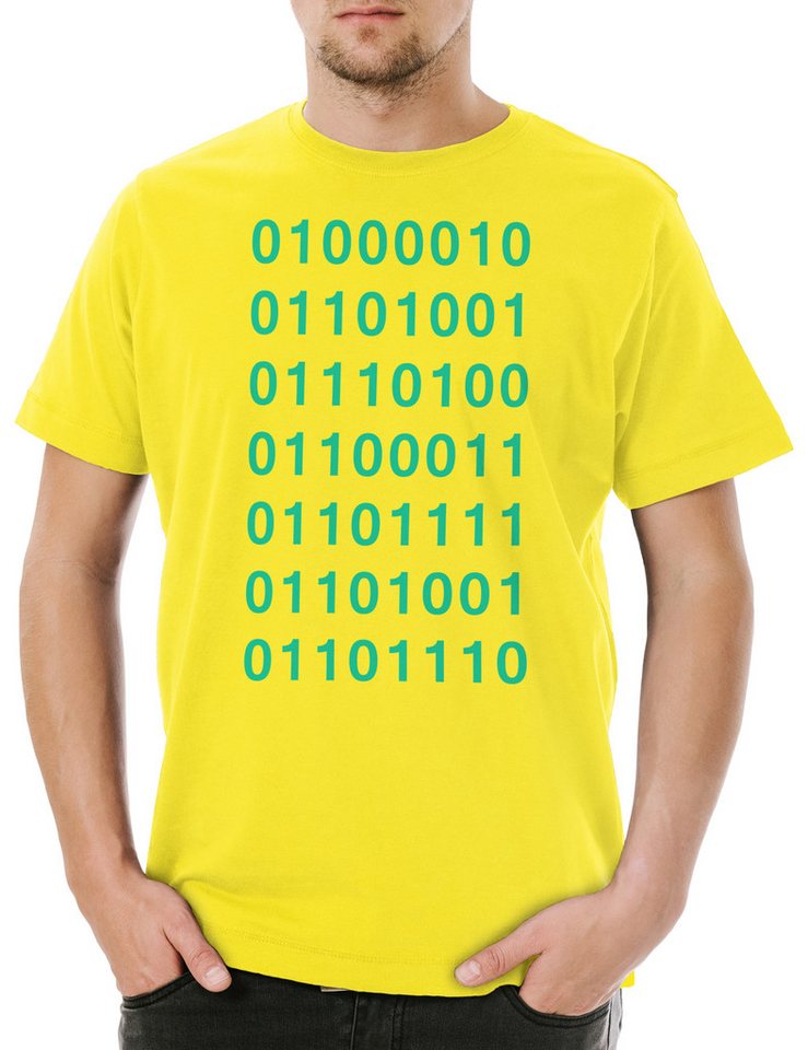 Urban Backwoods Print-Shirt Binary Code Herren T-Shirt Big Binär Silicon TV Bang Series Valley (1-tlg) Theory 01 Alphabet Computer von Urban Backwoods