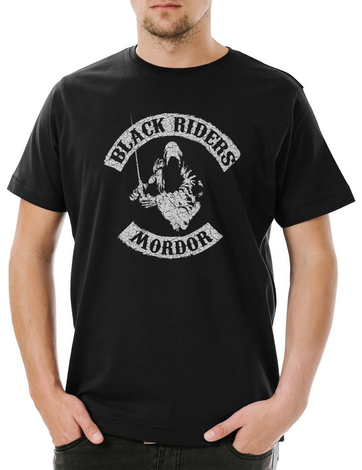 Urban Backwoods Print-Shirt Black Riders MC Herren T-Shirt Lord of Herr der Gondor the Rings Ringe (1-tlg) Sauron Symbol Sign Mittelerde von Urban Backwoods