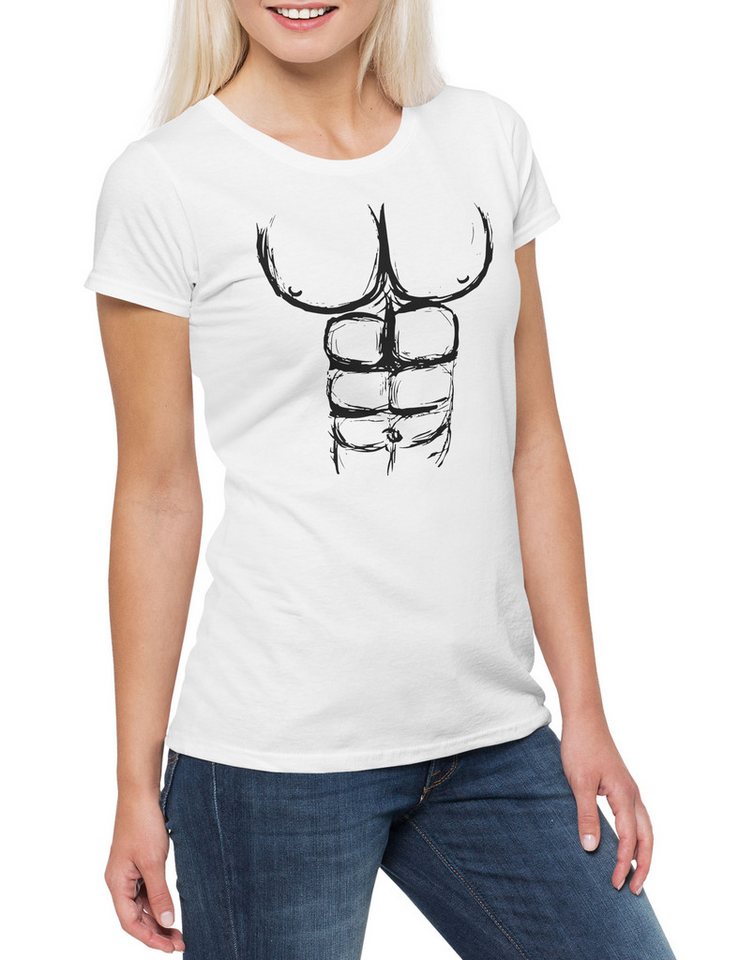 Urban Backwoods Print-Shirt Bodybuilder Chest Damen T-Shirt Gym Fitness Sports Bauchmuskeln (1-tlg) Bodybuilding Muscles Muskeln Sixpack von Urban Backwoods
