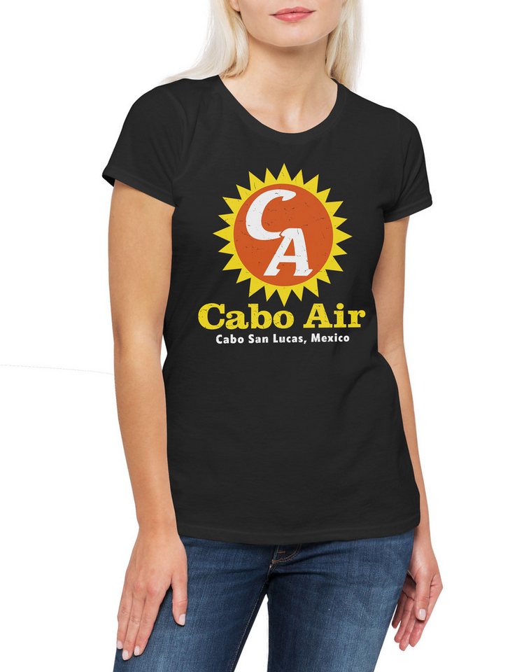 Urban Backwoods Print-Shirt Cabo Air Logo Damen T-Shirt Jackie Symbol Airline Brown Fluglinie (1-tlg) Airlines Company Sign Zeichen von Urban Backwoods