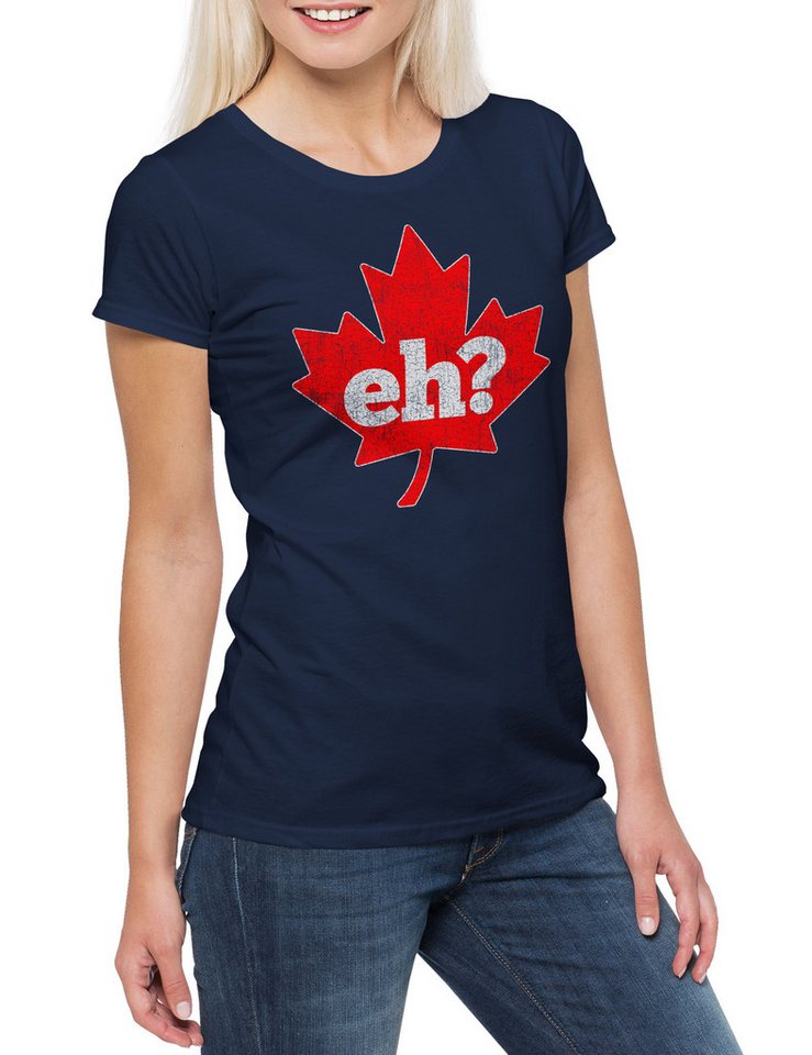 Urban Backwoods Print-Shirt Canada Eh Damen T-Shirt Fahne Flagge Banner Maple Leaf Ahornblatt (1-tlg) Kanada Frank Gallagher Shameless von Urban Backwoods