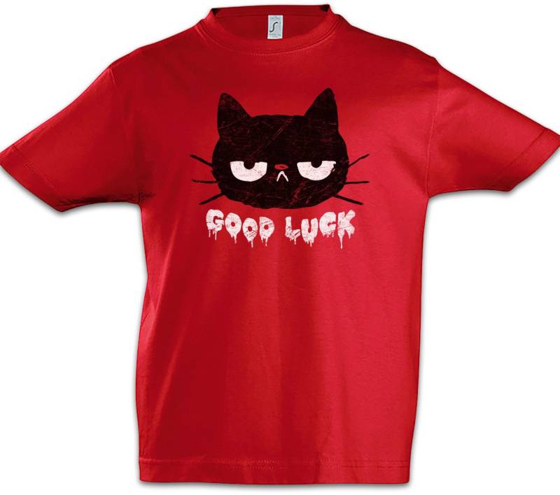 Urban Backwoods Print-Shirt Cat Good Luck Kinder T-Shirt Cat Katze Liebe Cats Katzen Fun Sucht (1-tlg) Süchtig Love Grumpy Chat von Urban Backwoods