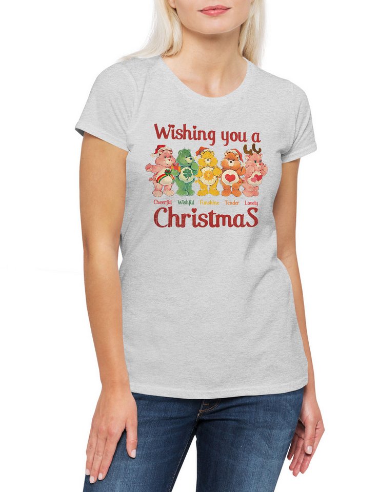 Urban Backwoods Print-Shirt Christmas Bears Wish Damen T-Shirt Care X-Mas Weihnachten Glücksbärchi (1-tlg) Glücksbärchis Merry Santa X-Mas von Urban Backwoods