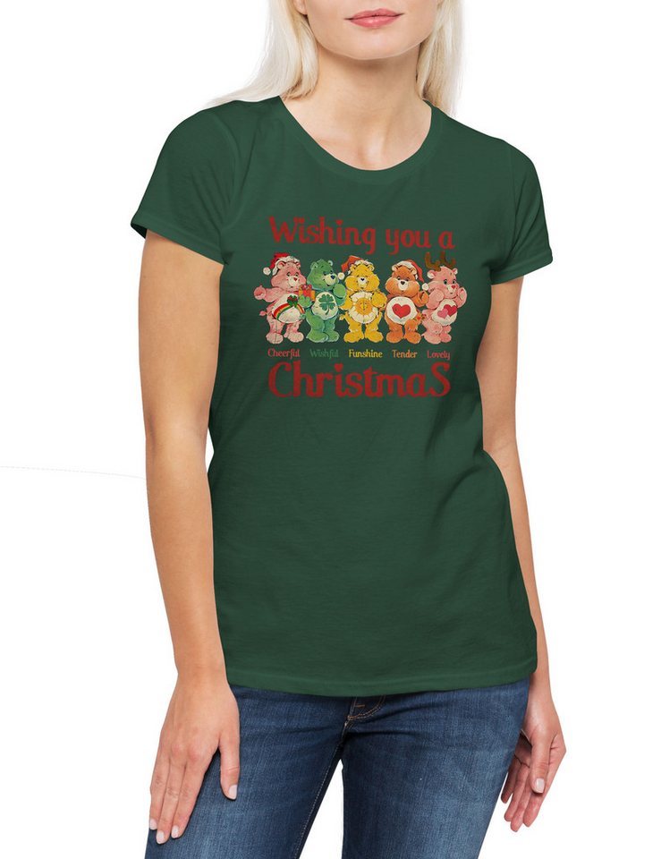 Urban Backwoods Print-Shirt Christmas Bears Wish Damen T-Shirt Care X-Mas Weihnachten Glücksbärchi (1-tlg) Glücksbärchis Merry Santa X-Mas von Urban Backwoods