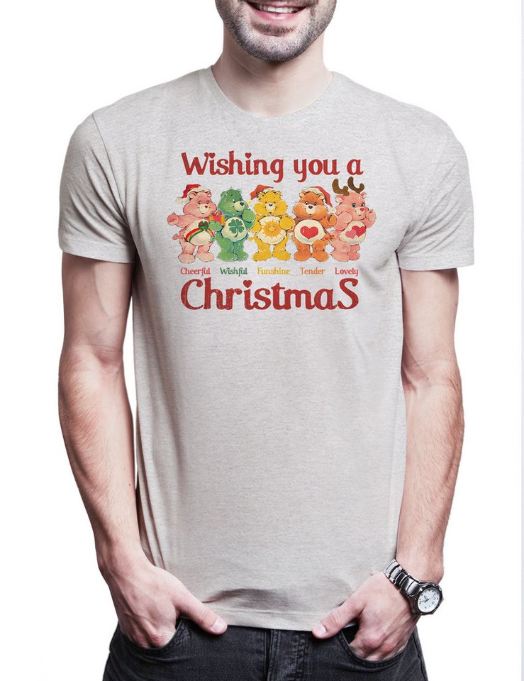 Urban Backwoods Print-Shirt Christmas Bears Wish Herren T-Shirt Care X-Mas Weihnachten (1-tlg) Glücksbärchi Glücksbärchis Merry Santa von Urban Backwoods