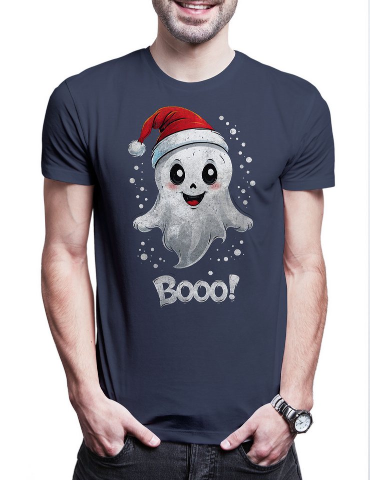 Urban Backwoods Print-Shirt Christmas Boo Ghost Herren T-Shirt Geist Comic Cartoon Merry Santa (1-tlg) X-Mas Claus Weihnachten Weihnachtsmann von Urban Backwoods