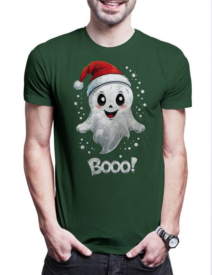 Urban Backwoods Print-Shirt Christmas Boo Ghost Herren T-Shirt Geist Comic Cartoon Merry Santa (1-tlg) X-Mas Claus Weihnachten Weihnachtsmann von Urban Backwoods