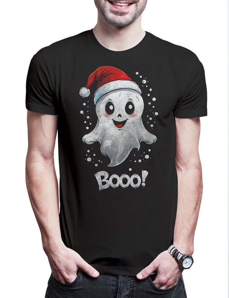 Urban Backwoods Print-Shirt Christmas Boo Ghost Herren T-Shirt Geist Comic Cartoon Merry Santa (1-tlg) X-Mas Claus Weihnachten Weihnachtsmann von Urban Backwoods
