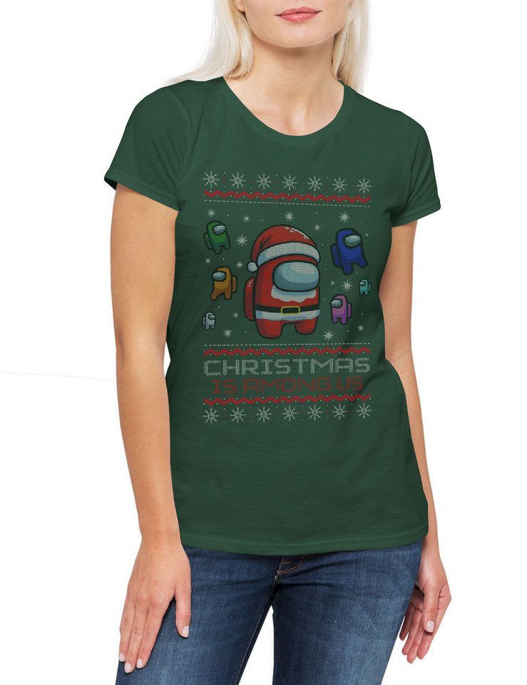 Urban Backwoods Print-Shirt Christmas Crewmate Damen T-Shirt Us Game X-Mas Weihnachten Among (1-tlg) Friends Games Impostor Gaming von Urban Backwoods