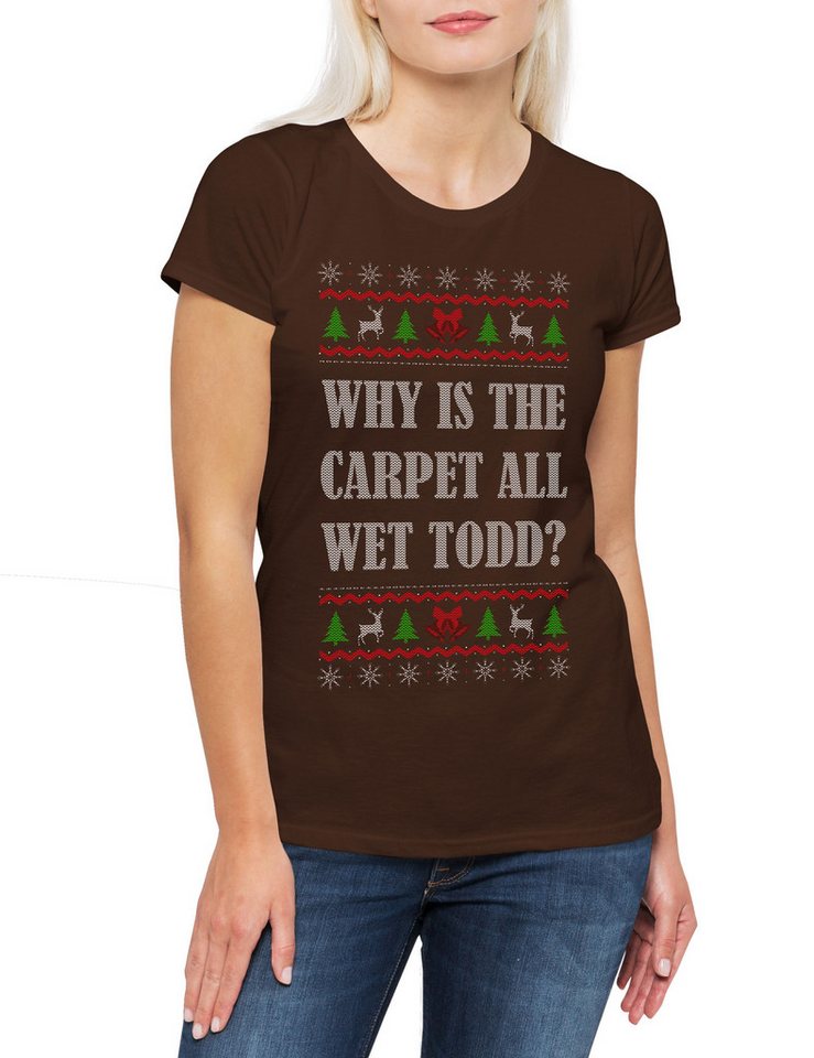 Urban Backwoods Print-Shirt Christmas Wet Carpet Damen T-Shirt X-Mas Schöne Griswold (1-tlg) Weihnachtsmann Merry Vacation Bescherung von Urban Backwoods