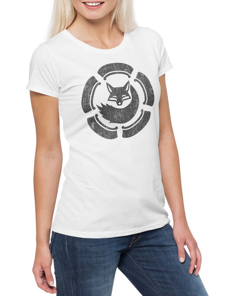 Urban Backwoods Print-Shirt Cogs Territory Damen T-Shirt Into The Badlands Sunny Symbol Zeichen (1-tlg) Logo Sign Quinn Lydia von Urban Backwoods