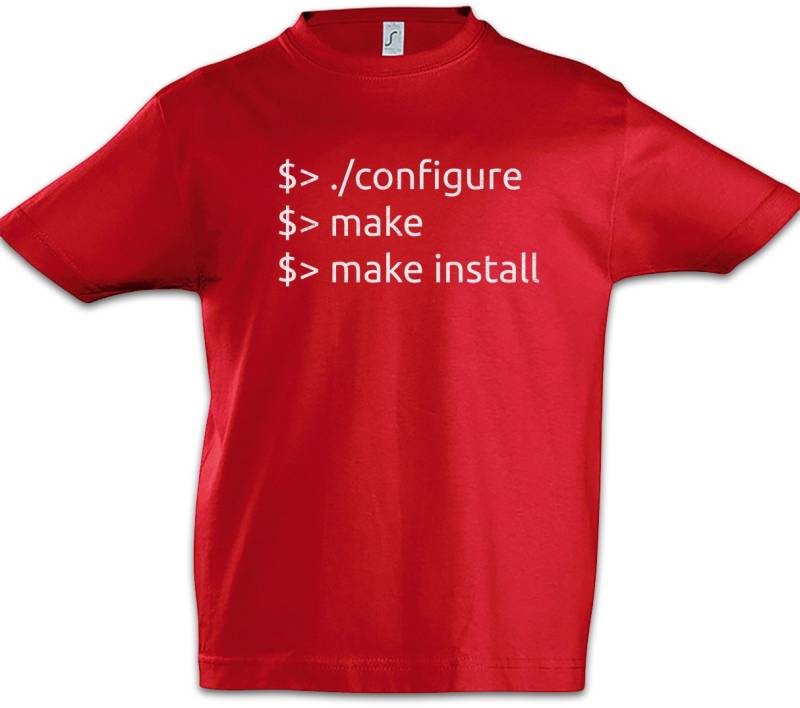 Urban Backwoods Print-Shirt Configure Make Install Kinder T-Shirt Informatik Computer PC IT Nerd (1-tlg) Geek Admin Programmierer Sysadmin von Urban Backwoods