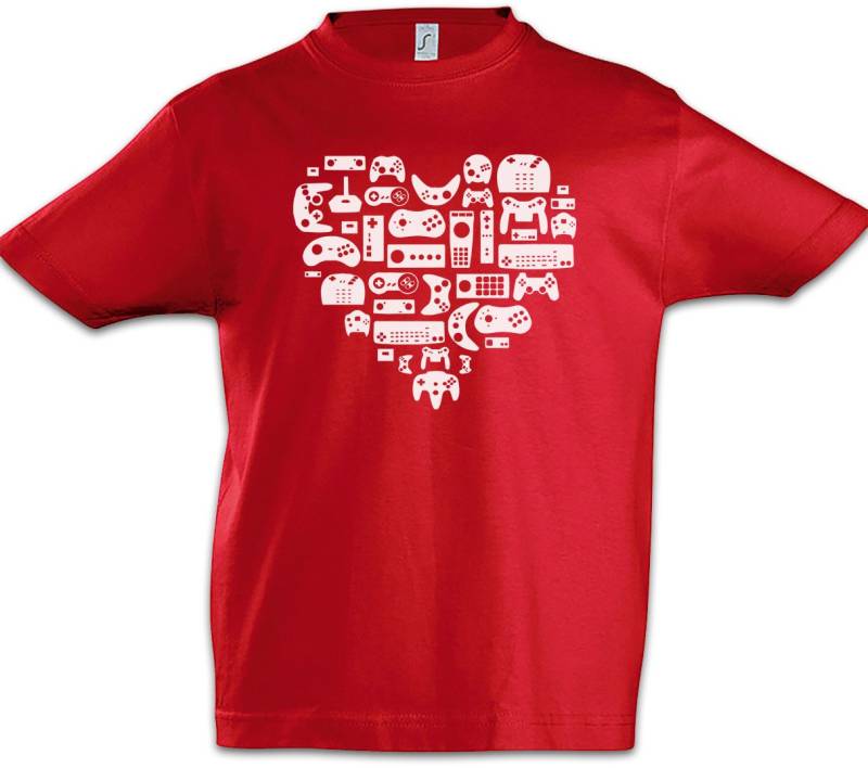 Urban Backwoods Print-Shirt Controller Heart II Kinder T-Shirt Retro Gamer Controller Video Game (1-tlg) Joystick TV 80s Eighties von Urban Backwoods