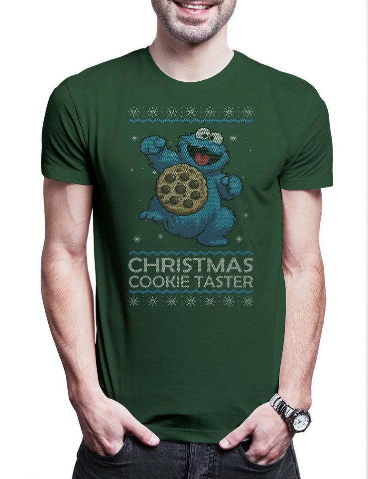 Urban Backwoods Print-Shirt Cookie Christmas Herren T-Shirt Merry Santa X-Mas Claus Monster (1-tlg) Weihnachten Weihnachtsmann Krümelmonster Nikolaus von Urban Backwoods