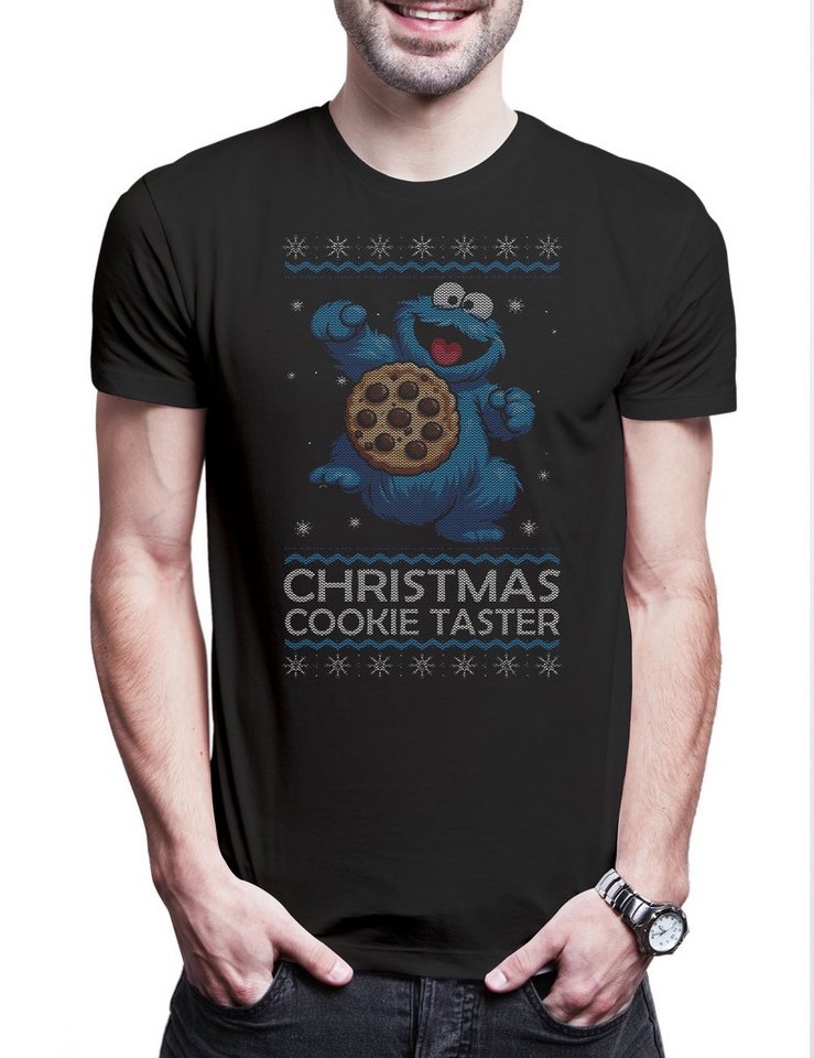 Urban Backwoods Print-Shirt Cookie Christmas Herren T-Shirt Merry Santa X-Mas Claus Monster (1-tlg) Weihnachten Weihnachtsmann Krümelmonster Nikolaus von Urban Backwoods