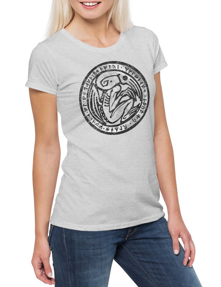 Urban Backwoods Print-Shirt Cthulhu Patch Damen T-Shirt Horror Arkham H. P. Lovecraft Miskatonic (1-tlg) Antarctic Expedition Call Of von Urban Backwoods