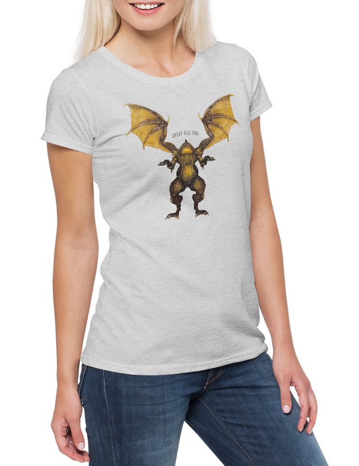 Urban Backwoods Print-Shirt Cthulhu XVI Damen T-Shirt Call Horror Arkham H. P. Lovecraft (1-tlg) Miskatonic R´LYEH  University Antarctic von Urban Backwoods