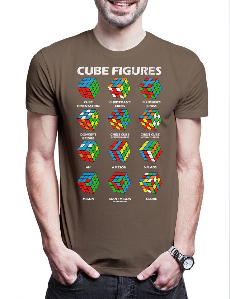 Urban Backwoods Print-Shirt Cube Figures II Herren T-Shirt Zauberwürfel 80s Magic Speed Cubing (1-tlg) Speedcube Algorithm Cube Würfel von Urban Backwoods