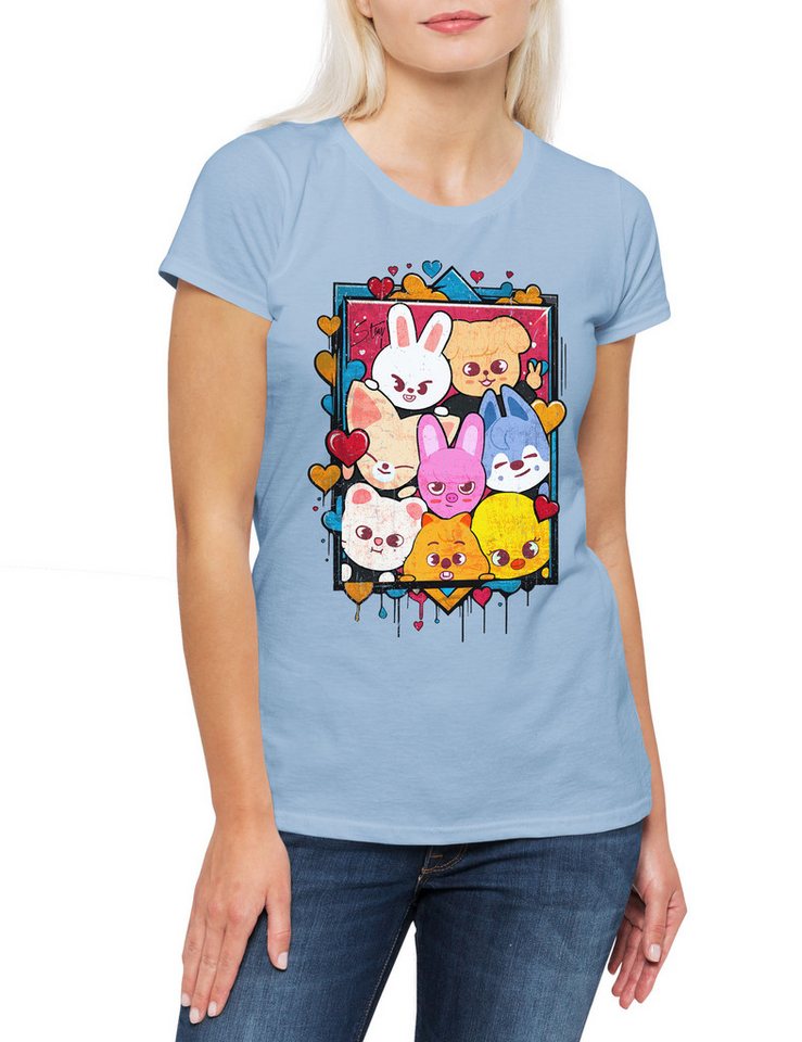 Urban Backwoods Print-Shirt Cute Korean Kids Damen T-Shirt Music Kpop K-Pop 4th Generation Stray (1-tlg) Boy Group Idol Band von Urban Backwoods