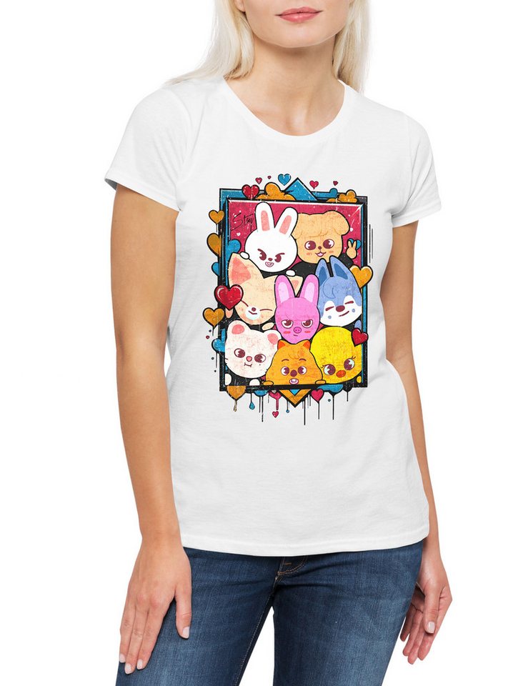 Urban Backwoods Print-Shirt Cute Korean Kids Damen T-Shirt Music Kpop K-Pop 4th Generation Stray (1-tlg) Boy Group Idol Band von Urban Backwoods