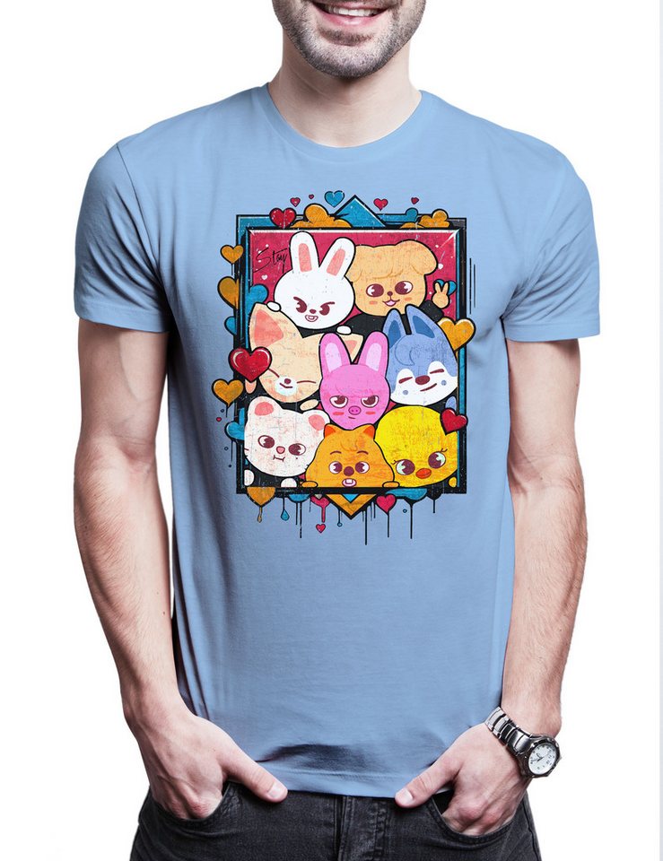 Urban Backwoods Print-Shirt Cute Korean Kids Herren T-Shirt Music Kpop K-Pop 4th Generation Stray (1-tlg) Boy Group Idol Band von Urban Backwoods