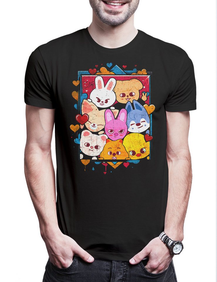 Urban Backwoods Print-Shirt Cute Korean Kids Herren T-Shirt Music Kpop K-Pop 4th Generation Stray (1-tlg) Boy Group Idol Band von Urban Backwoods