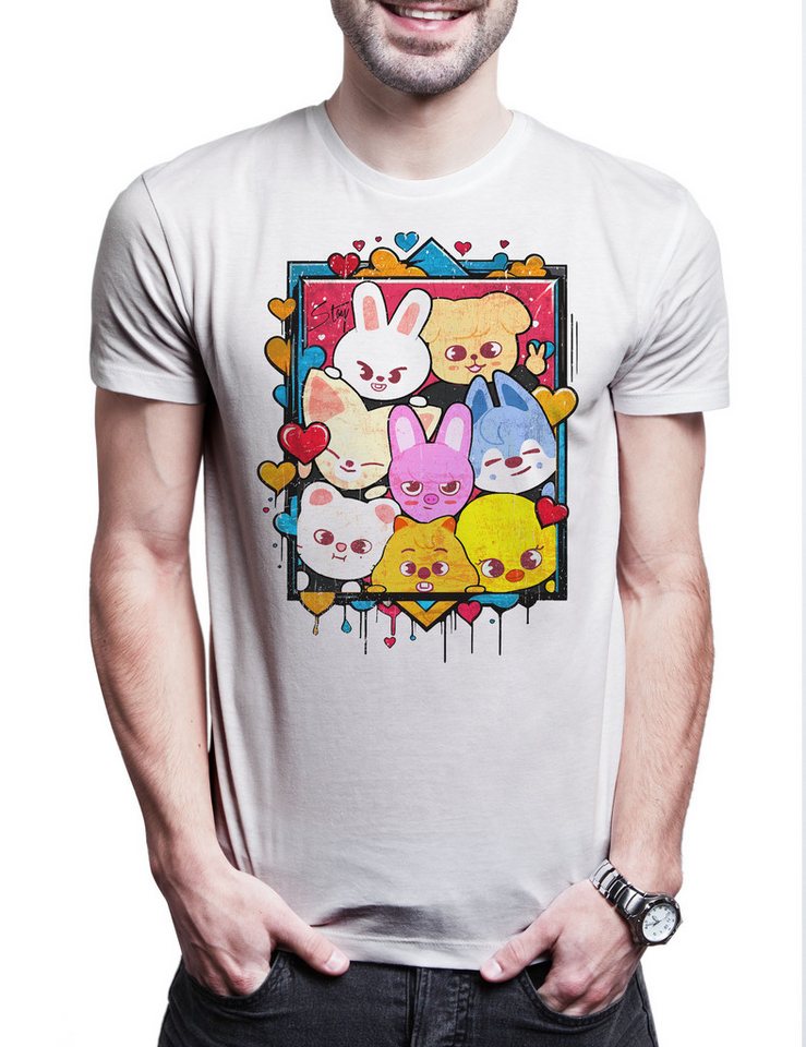 Urban Backwoods Print-Shirt Cute Korean Kids Herren T-Shirt Music Kpop K-Pop 4th Generation Stray (1-tlg) Boy Group Idol Band von Urban Backwoods