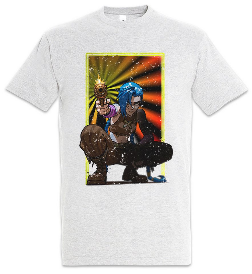 Urban Backwoods Print-Shirt Cyber League Girl Herren T-Shirt Arcane Anime Punk Tattoo Legends Jinx (1-tlg) LOL Gamer Gaming Japan von Urban Backwoods