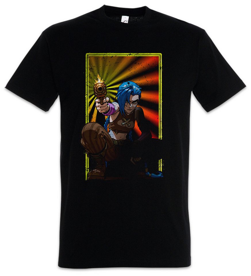 Urban Backwoods Print-Shirt Cyber League Girl Herren T-Shirt Arcane Anime Punk Tattoo Legends Jinx (1-tlg) LOL Gamer Gaming Japan von Urban Backwoods