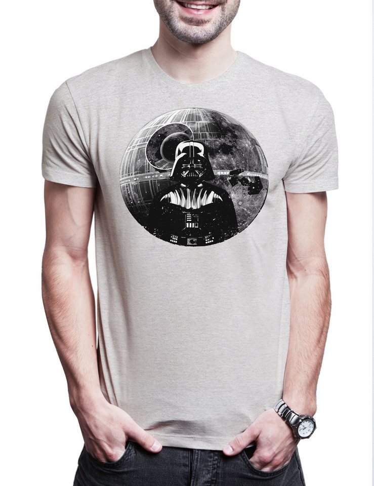 Urban Backwoods Print-Shirt Darth Moon Herren T-Shirt Sterne Mond Star Vader Tie Wars Krieg Sci-Fi (1-tlg) Fighter Dark Side Interceptor von Urban Backwoods