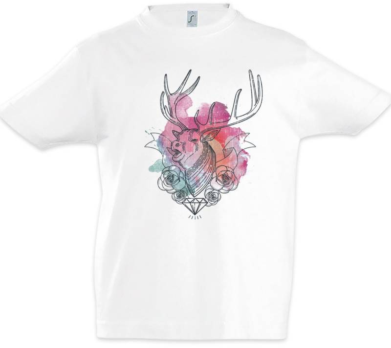 Urban Backwoods Print-Shirt Deer Diamond Kinder T-Shirt Jägerin Jäger Jagd Reh Hirsch Diamant (1-tlg) Rockabella Pin Up Girl von Urban Backwoods