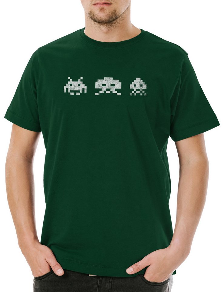 Urban Backwoods Print-Shirt Digital Invaders Herren T-Shirt Spiel Arcade Game Retro Nerd Alien VG (1-tlg) Sprite Space 80s Eighties von Urban Backwoods