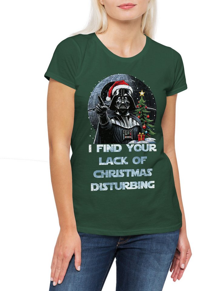 Urban Backwoods Print-Shirt Disturbing Christmas 2 Damen T-Shirt Wars Force Merry Darth Holy (1-tlg) Christmas Star Santa Vader von Urban Backwoods