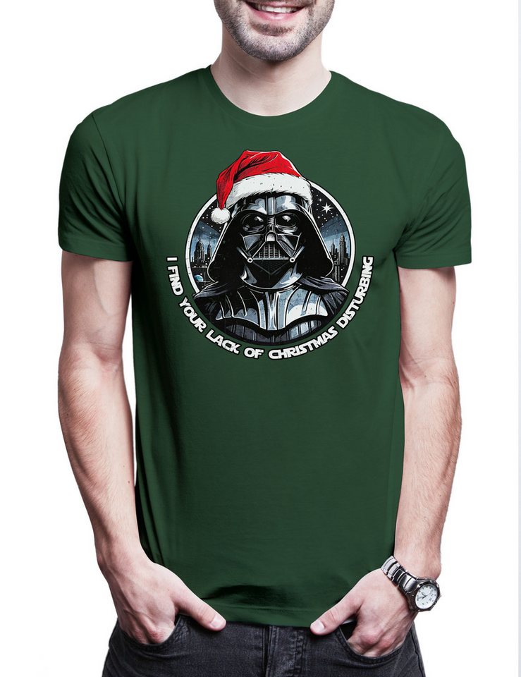 Urban Backwoods Print-Shirt Disturbing Christmas Herren T-Shirt Wars Force Merry Darth Holy (1-tlg) Christmas Star Santa Vader von Urban Backwoods