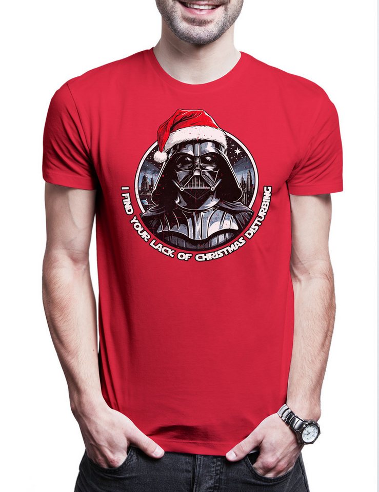 Urban Backwoods Print-Shirt Disturbing Christmas Herren T-Shirt Wars Force Merry Darth Holy (1-tlg) Christmas Star Santa Vader von Urban Backwoods