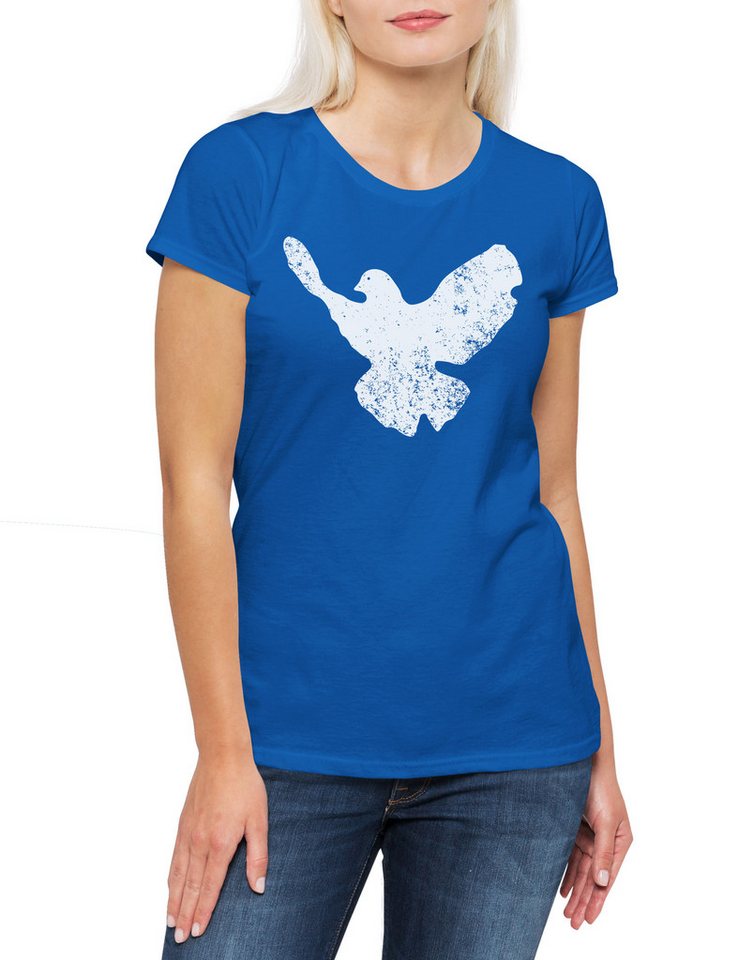 Urban Backwoods Print-Shirt Dove Of Peace Damen T-Shirt Taube Frieden Movement Friedenstaube (1-tlg) Symbol Logo Bewegung Agaibst von Urban Backwoods