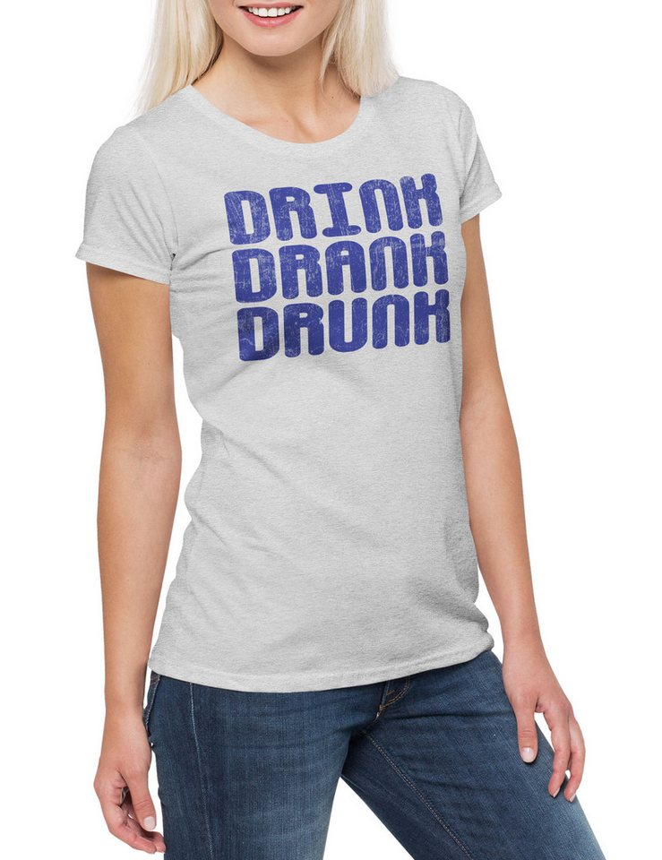Urban Backwoods Print-Shirt Drink Drank Drunk Damen T-Shirt Alcohol Beer Betrunken Get Wasted (1-tlg) Fasching Karneval Bier Party von Urban Backwoods
