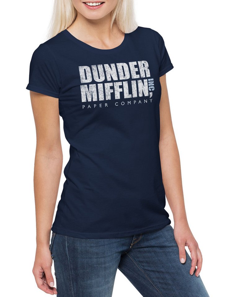 Urban Backwoods Print-Shirt Dunder Mifflin Inc Damen T-Shirt Paper Company The Sitcom Sign Logo (1-tlg) Company TV Series Scott von Urban Backwoods