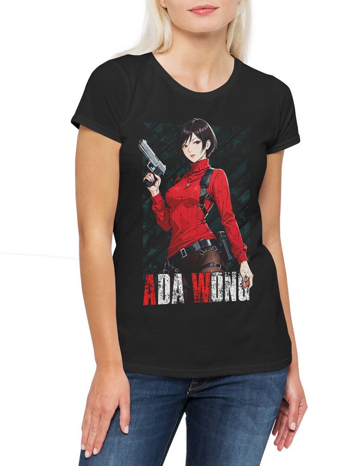 Urban Backwoods Print-Shirt Evil Ada Damen T-Shirt Horror Racoon Resident Wong City Umbrella Corp (1-tlg) Corporation Zombies Zombie Evil von Urban Backwoods