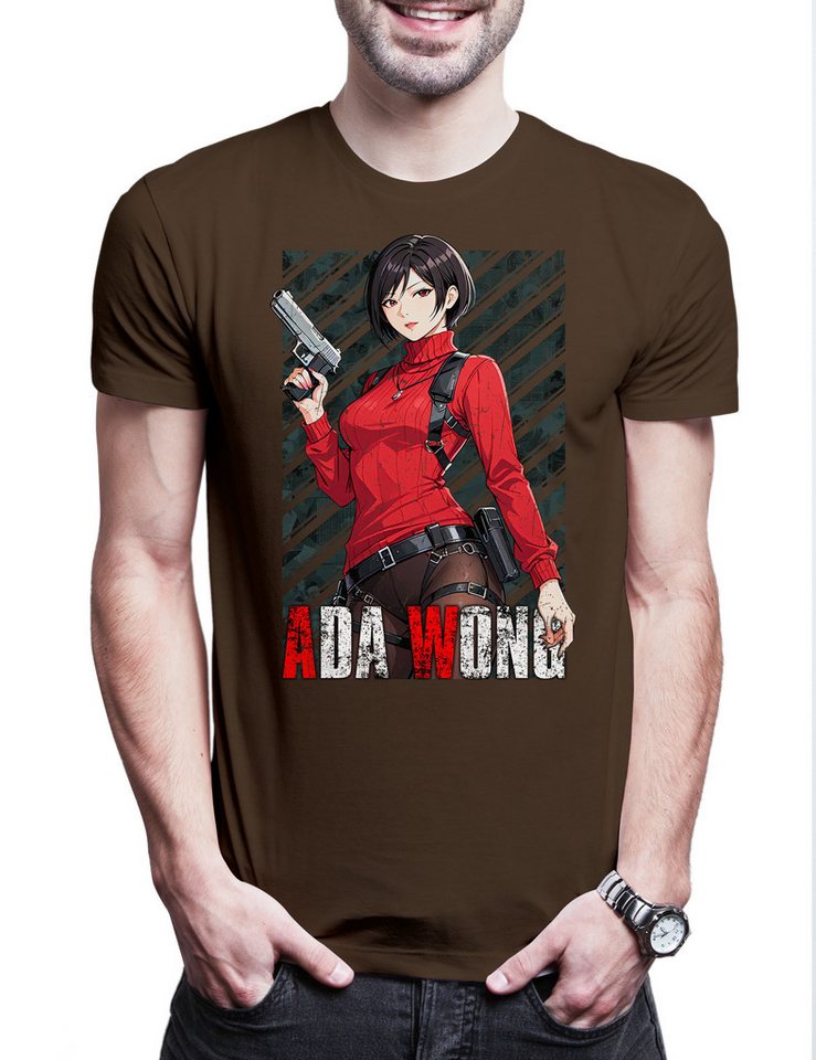 Urban Backwoods Print-Shirt Evil Ada Herren T-Shirt Horror Racoon Resident Wong City Umbrella Corp (1-tlg) Corporation Zombies Zombie Evil von Urban Backwoods