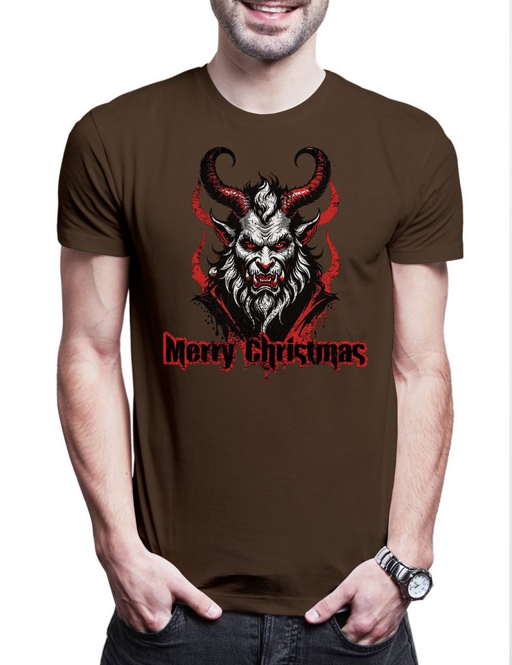 Urban Backwoods Print-Shirt Evil X-Mas Krampus Herren T-Shirt White Merry Christmas Santa Bad (1-tlg) Claus Nikolaus Weihnachten Weihnachtsmann von Urban Backwoods